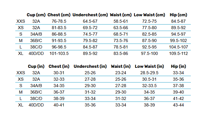 2025 Rip Curl Womens Rash Vests 0 Size Chart